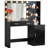 Black Vanity Desk With Mirror & Lights 46.4In - Dressing Table 2 Large Drawers Vertical Organizer, 3 Level Dresser, Lighting Modes Adjustable Brightness For Bedroom-1767018436
