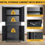 Armoire de rangement robuste en métal, armoire de garage mobile 71 po avec tablettes réglables et portes verrouillables, 2 tiroirs, organisateur de rangement pour outils pour garage, atelier, bureau-1360362253