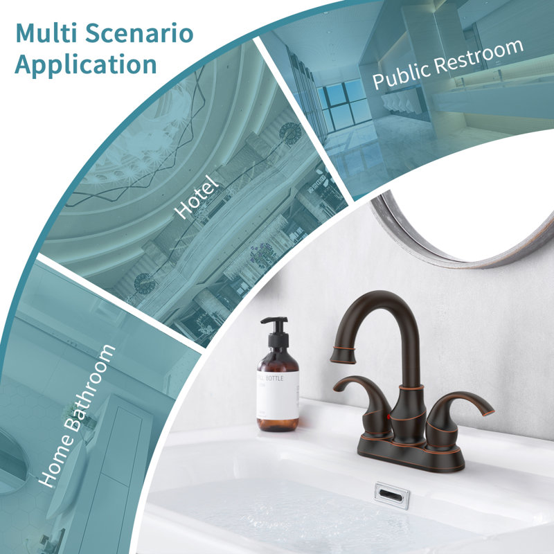 Swivel Dual Handle Faucet: Modern Oil-rubbed Bronze Design For Elegant Bathroom Deck Mounting
