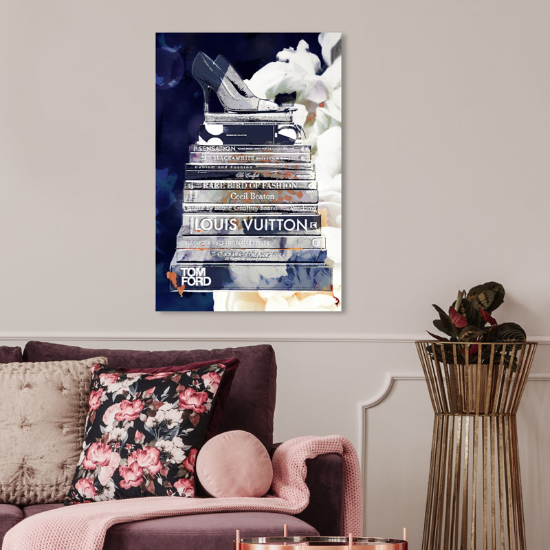Pensées bleues profondes - Impression sur toile, Toile tendue, H 30 po x l 20 po