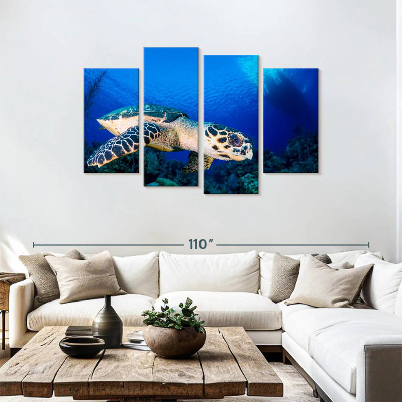 Brampt Underwater Hawksbill Turtle, 48" H x 75" W