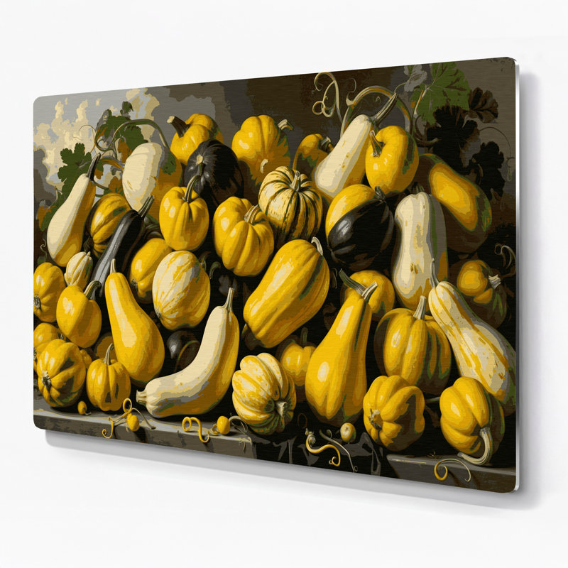 Légumes d'été, art mural brun en métal, H 12 po x l 18 po
