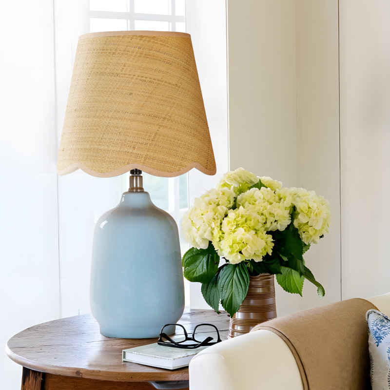 Ceramic 48Cm Standard Table Lamp, Light Blue