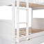Lit superposé simple blanc avec mezzanine et tiroirs spacieux - Compartiments de rangement confortables pour garder votre chambre propre-704884939