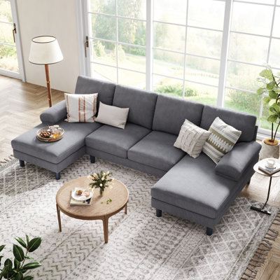 Canapé modulaire en U avec méridienne double Torence 