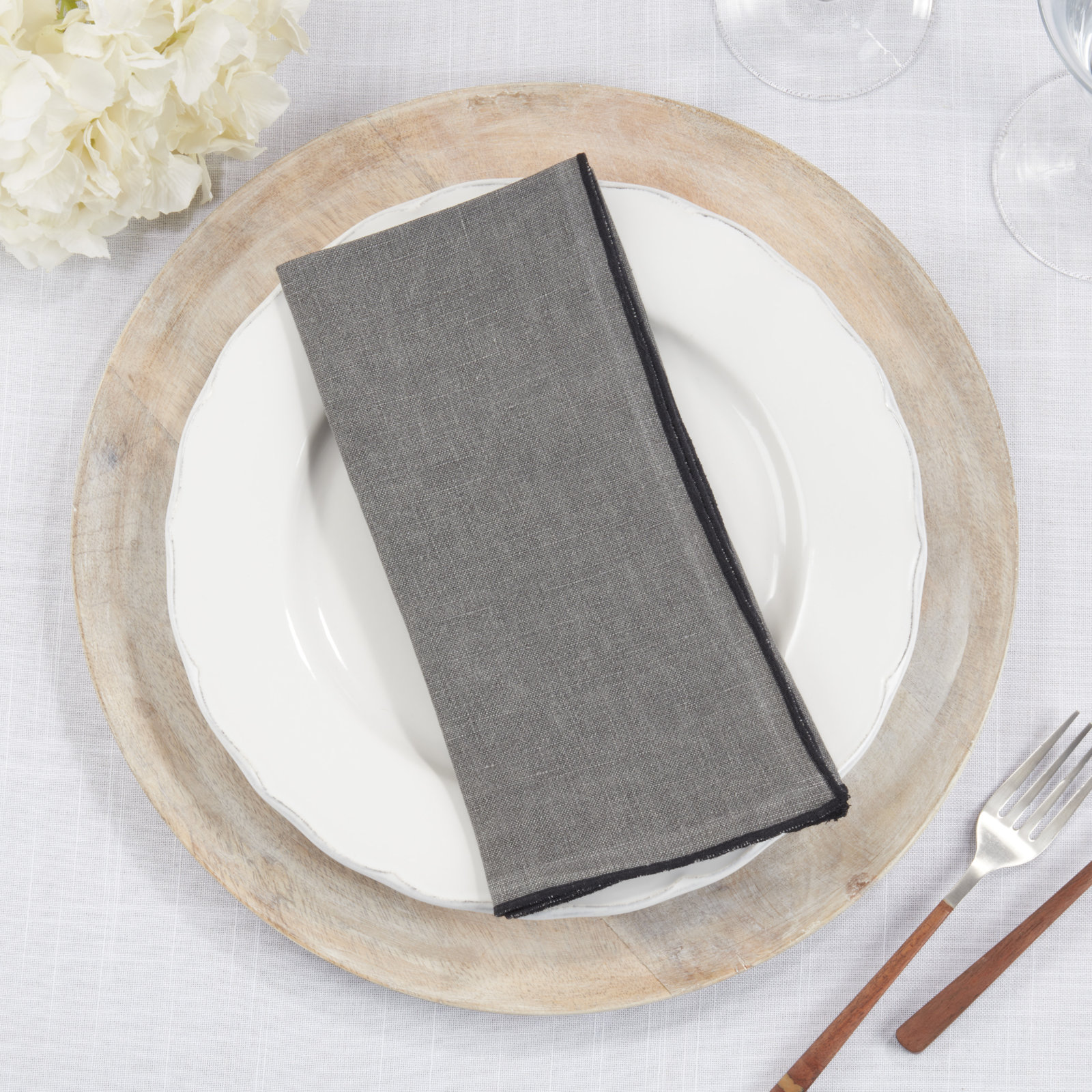 Dartmouth Reversible Linen Napkin, Slate