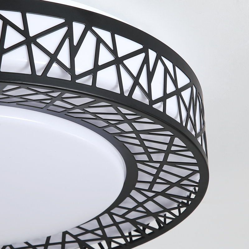 Chic Iron Bird's Nest LED Ceiling Light 5-Class Dimmble, 3.5" H x 12" W x 12" D, Matte Black
