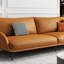 Canapé modulaire orange en cuir véritable-1796762291-1796762290