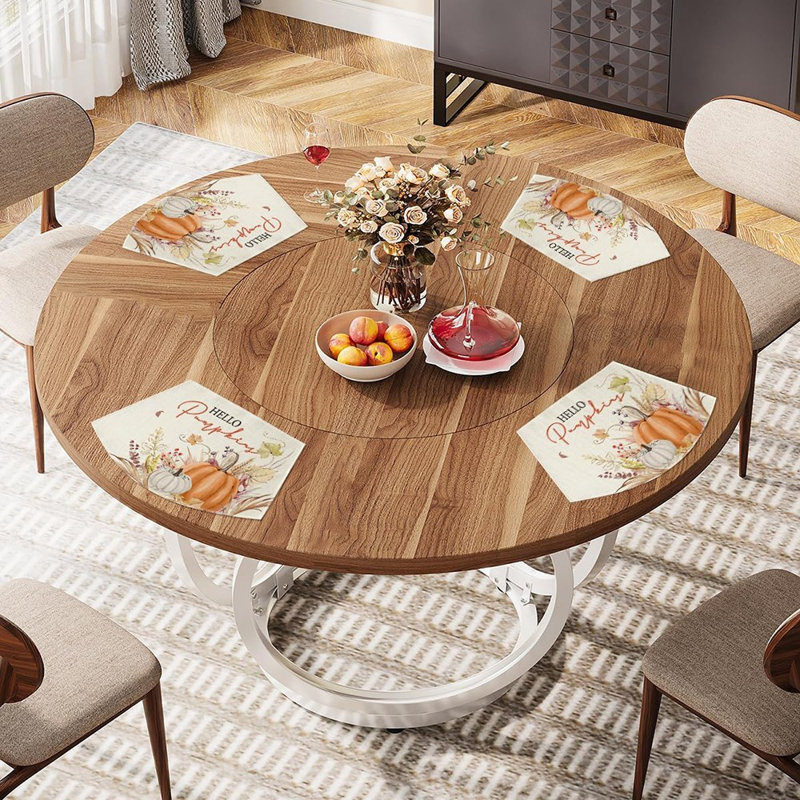 Ensemble de 4 napperons en forme de coin Hello Pumpkin Wildflower