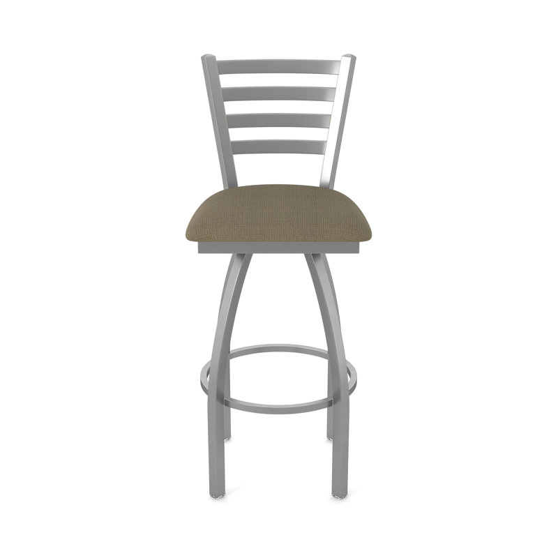 Jackie Swivel Stool, Stainless, Extra Tall (36" Seat Height), Fabric-Graph Cork