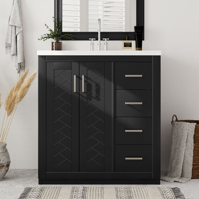 Meuble-lavabo 30 po avec comptoir en céramique