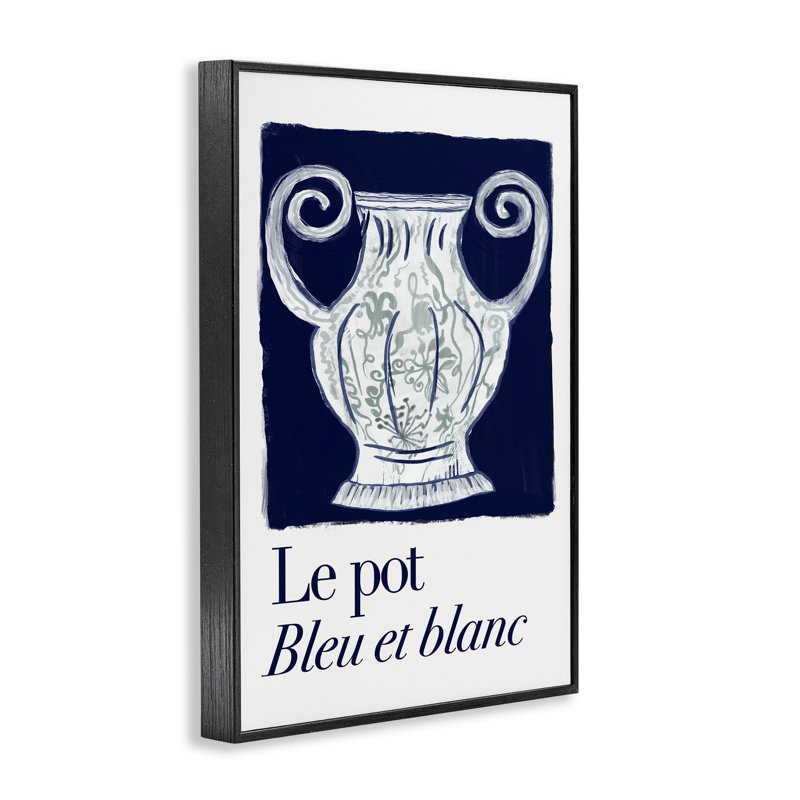  Vase Le Pot, H 18 po x l 12 po, Giclée encadrée noir minuit