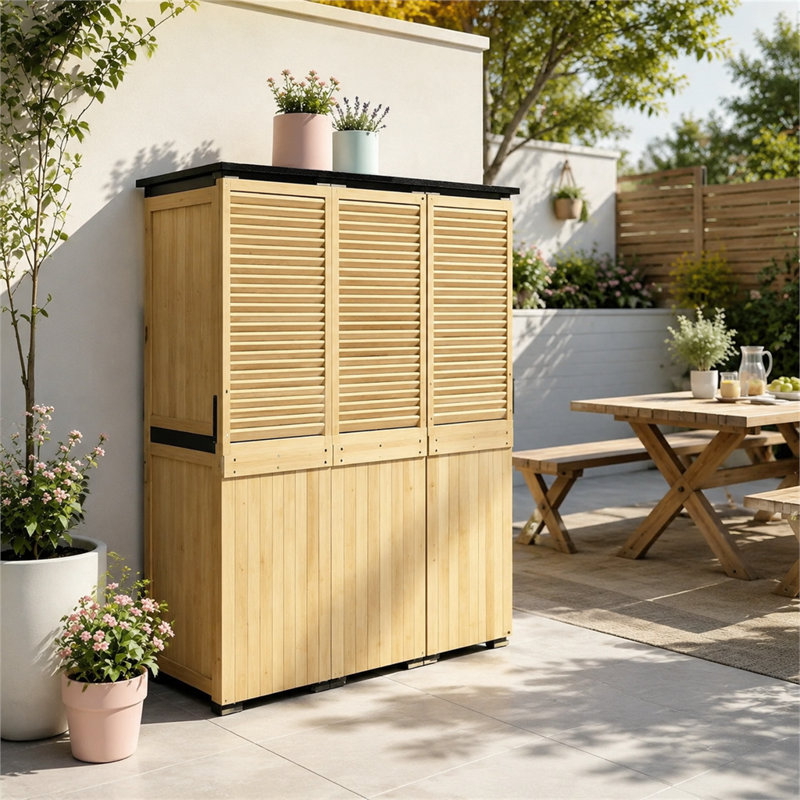 Wood Steel Storage Cabinet