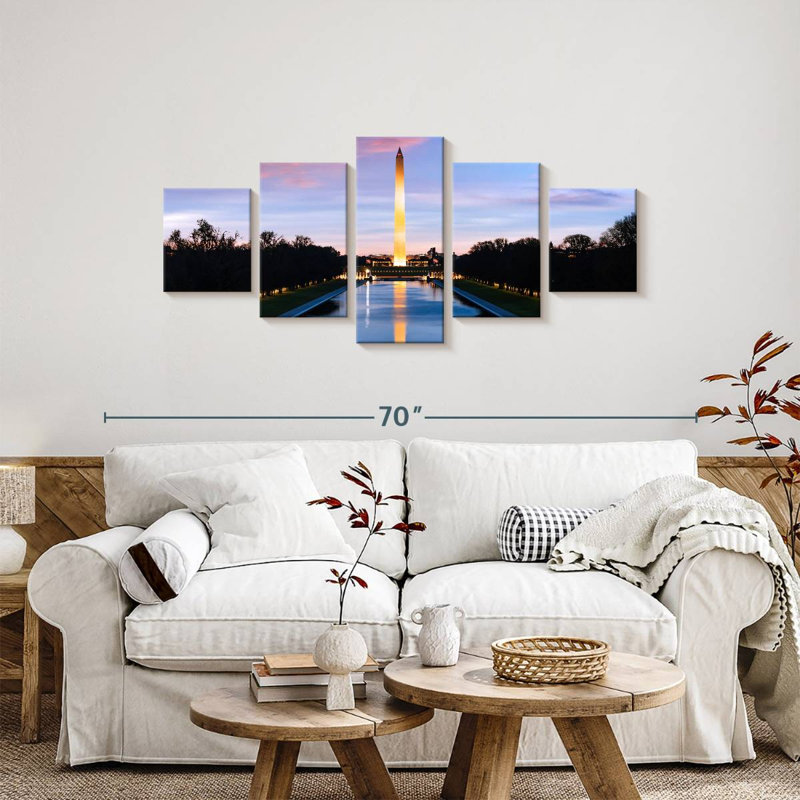 Sunset Over Washington Monument, 24" H x 55" W