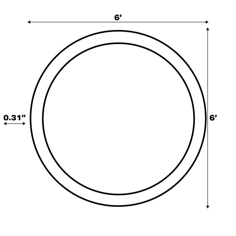 Tapis noir / ivoire Kateshia, Rond 6 pi