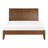 Brown Finish Headboard Queen Platform Bed, Transitional Look Bed With