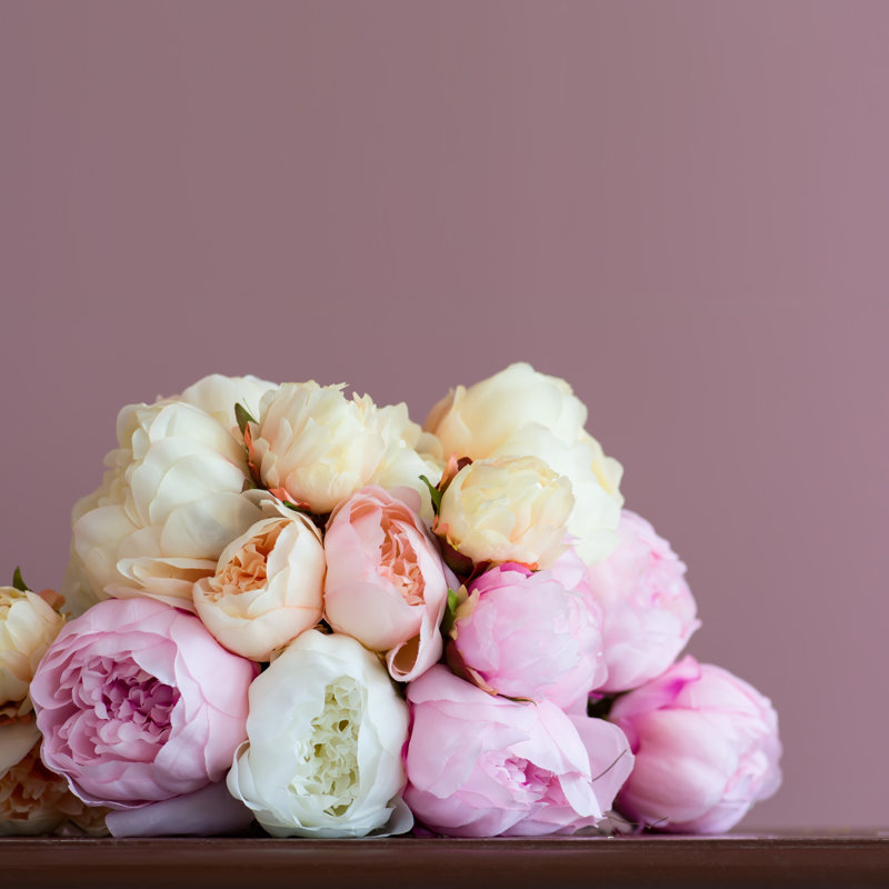 Peony Bouquet - Wrapped Canvas Print, 30cm H x 30cm W x 3.8cm D