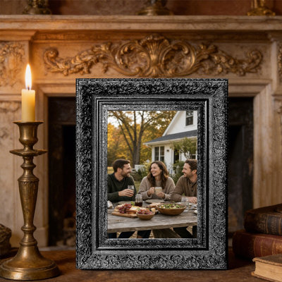 Cadre 3 pièces noir chaleureux pour photos 8 po x 10 po et présentation de photos de mariage
