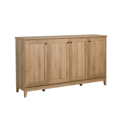 Gonroff 4 Panel Door Console Table Storage Cabinet with Doors and Shelves, Sideboard Storage Cabinet