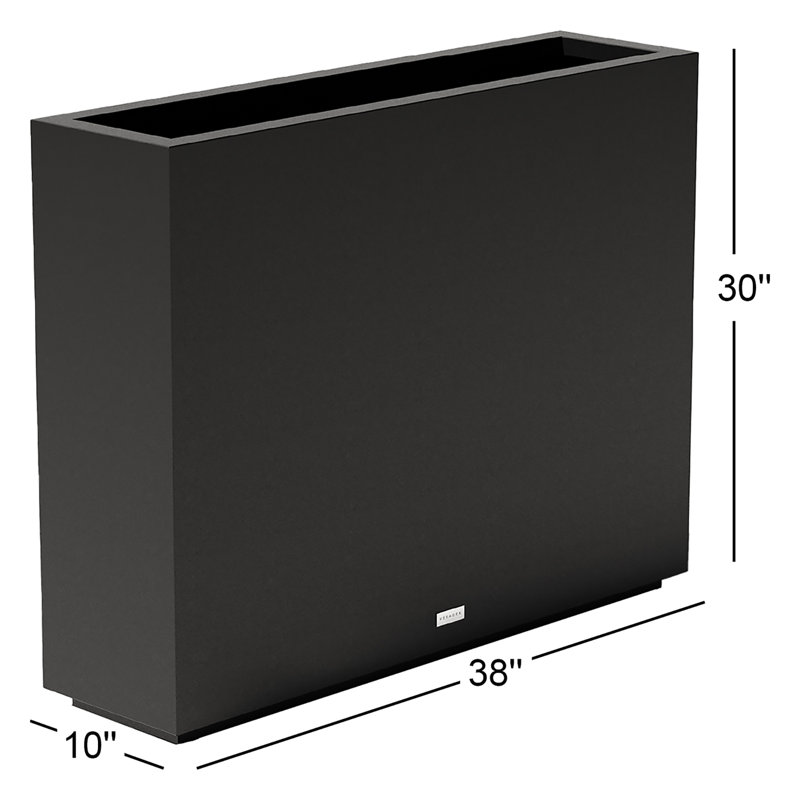 Block Series Span Planter, Black, 30” H x 38” W x 10” D