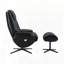 Fauteuil d'appoint en cuir fleur avec pivot et repose-pieds