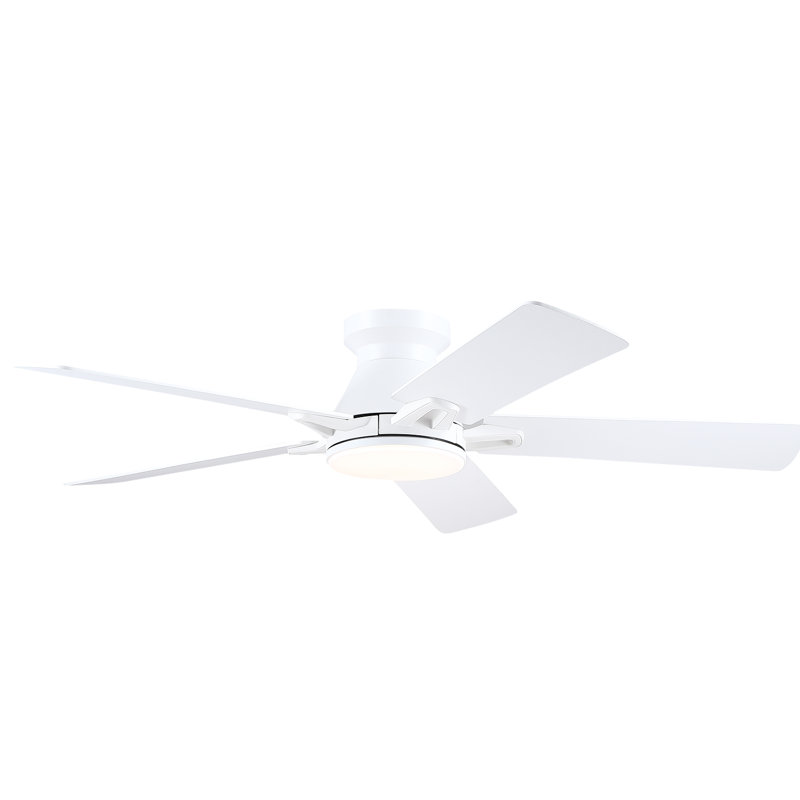 Ventilateur de plafond 52 po avec ensemble d'éclairage DEL et télécommande, Blanc