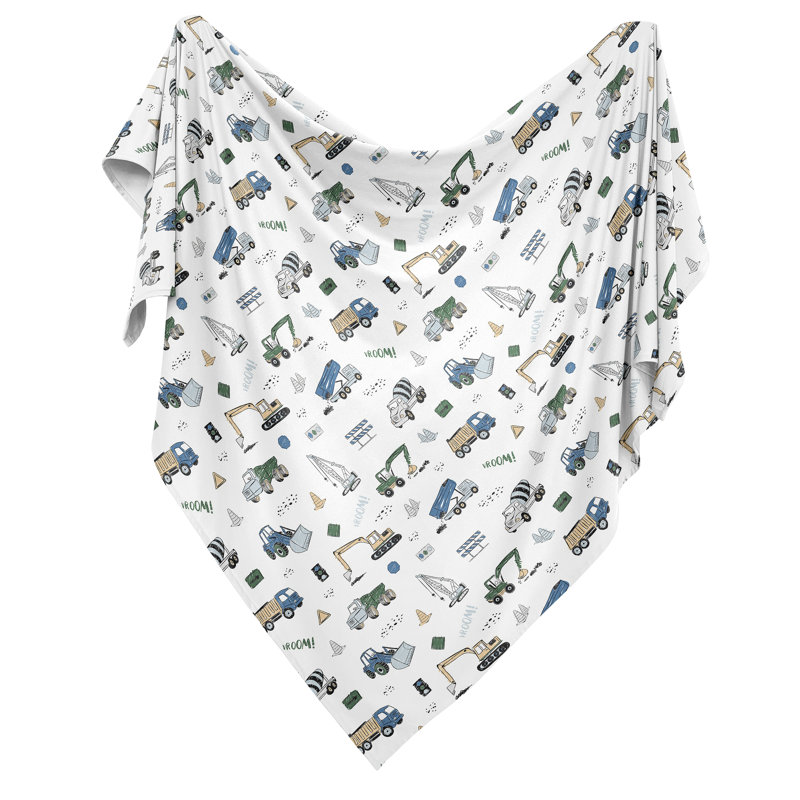 Camion de construction vert, bleu, blanc, rayonne / spandex