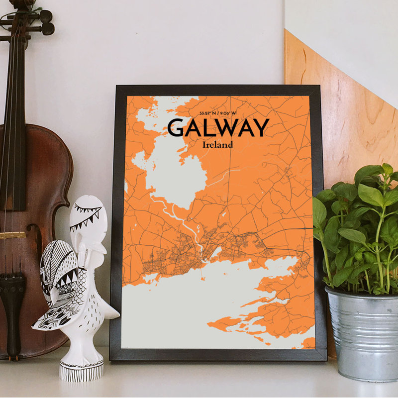 Galway City Map - No Frame Print, 43.2cm H x 27.9cm W x 0.13cm D