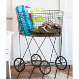 Metal Wire Storage Basket on Wheels