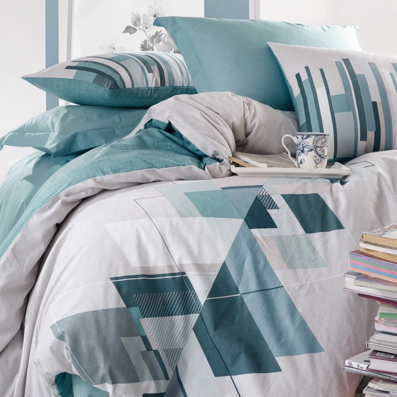 DUVET COVER Cotton Sateen Duvet Cover, Queen Duvet Cover + 1 Sheet + 2 Pillow Cases