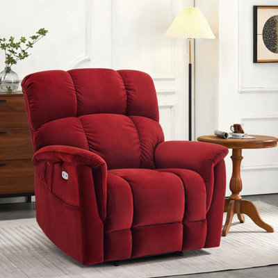Large-Wide Power Recliner Lift Chair with Massage and Dual Heating, Infinite Position, Fabric