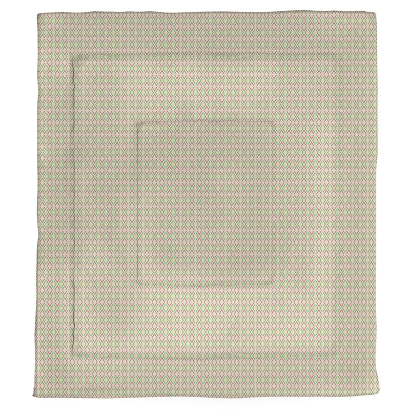 Édredon simple réversible à losanges Katelyn Elizabeth, Édredon très grand, Rose / Vert