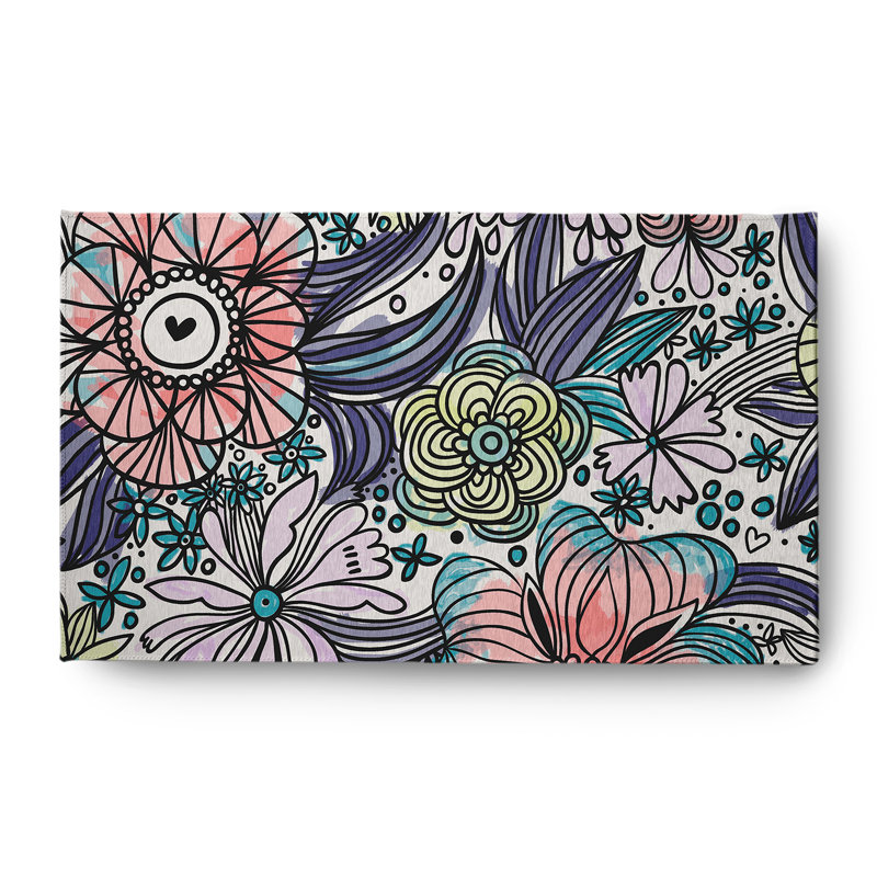 Chenille Floral Indoor Rug, Rectangle 3' x 5'