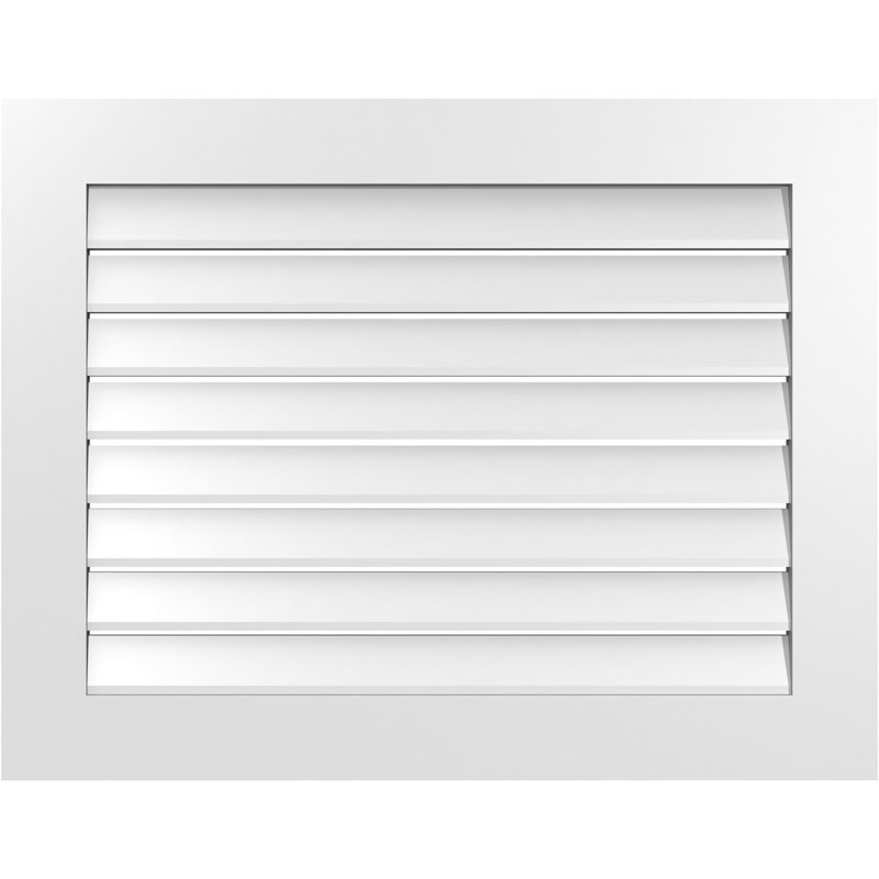 Rectangle Surface Mount Signature Urethane Functional Gable Vent, Primed Tan, 28" H x 36" W x 1" D
