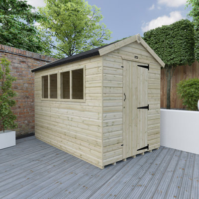 Tiger 6 ft. W x 10 ft. D Solid Wood Shiplap Apex Garden Shed