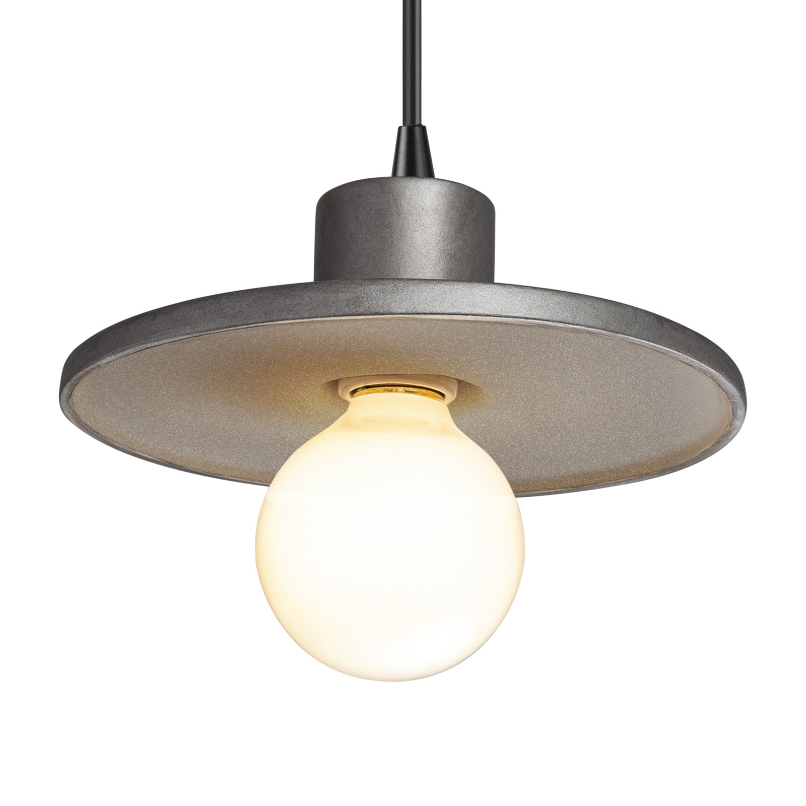Marlena Single Pendant, Antique Silver, Matte Black