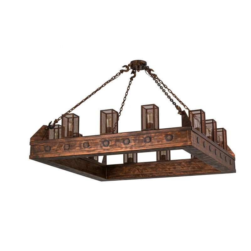 Lustre à plusieurs niveaux avec accents en cristal 12 lumières unique Dontae