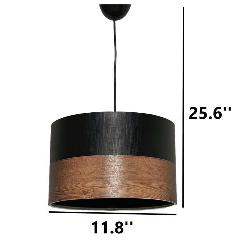 Luminaire suspendu cylindrique à 1 lumière