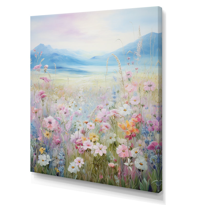 Kawaii Meadow Landscape - impression, Toile tendue, H 32 po x l 24 po x P 1 po