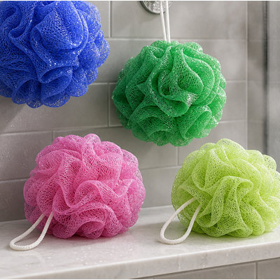 Ensemble de 4 épurateurs pour le corps en éponge exfoliante pour le bain Lufah