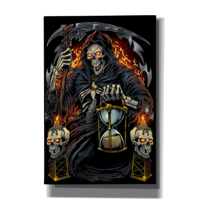Aatiqa Grim Reaper avec sablier sur toile