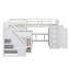 Lit superposé en forme de L avec lit simple simple et lit simple supérieur, y compris 3 tiroirs, bureau portable et garde-robe-502267400
