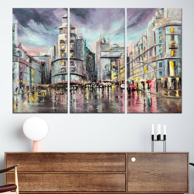 Toile imprimée: art urbain de la Gran via de Madrid - décor urbain élégant, toile tendue 3P