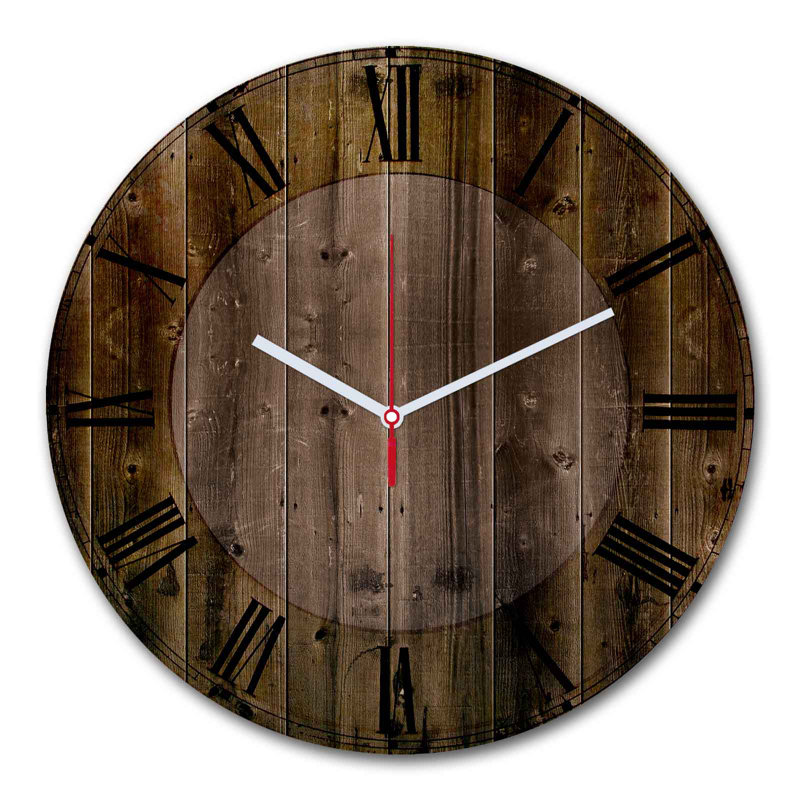 Horloge murale élégante Elegant, 11,8 pouces de diamètre | 100% panneau de fibres à densité moyenne avec une épaisseur de 0,2 pouce | Design élégant pour la maison ou le bureau | La montre moderne ajoute de la sophistication à n'importe quel espa
