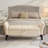 Beige Velvet Side Bench With Storage 51.5" - Elegant Addition Bedside Soft & Smooth Practical-1489648602