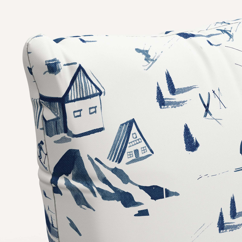 Decorative Pillow - Polyester Insert, 18" x 18", The Beach Toile/Navy