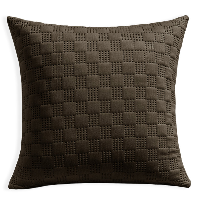 Aspire Homeware Embossed Square Velvet Cushion Covers, COFFEE, Pack of 2