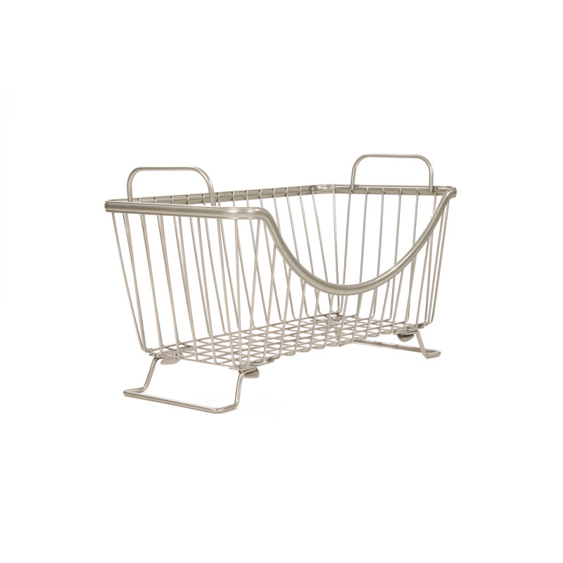 Panier en fil métallique Albie, Nickel satiné