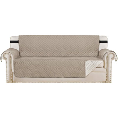 Housse réversible pour canapé à coussins carrés / rectangulaires pour chiens / chats / animaux de compagnie Housse de protection matelassée avec sangle élastique antidérapante Housse de canapé résistante à l'eau Housse de canapé lavable à la m