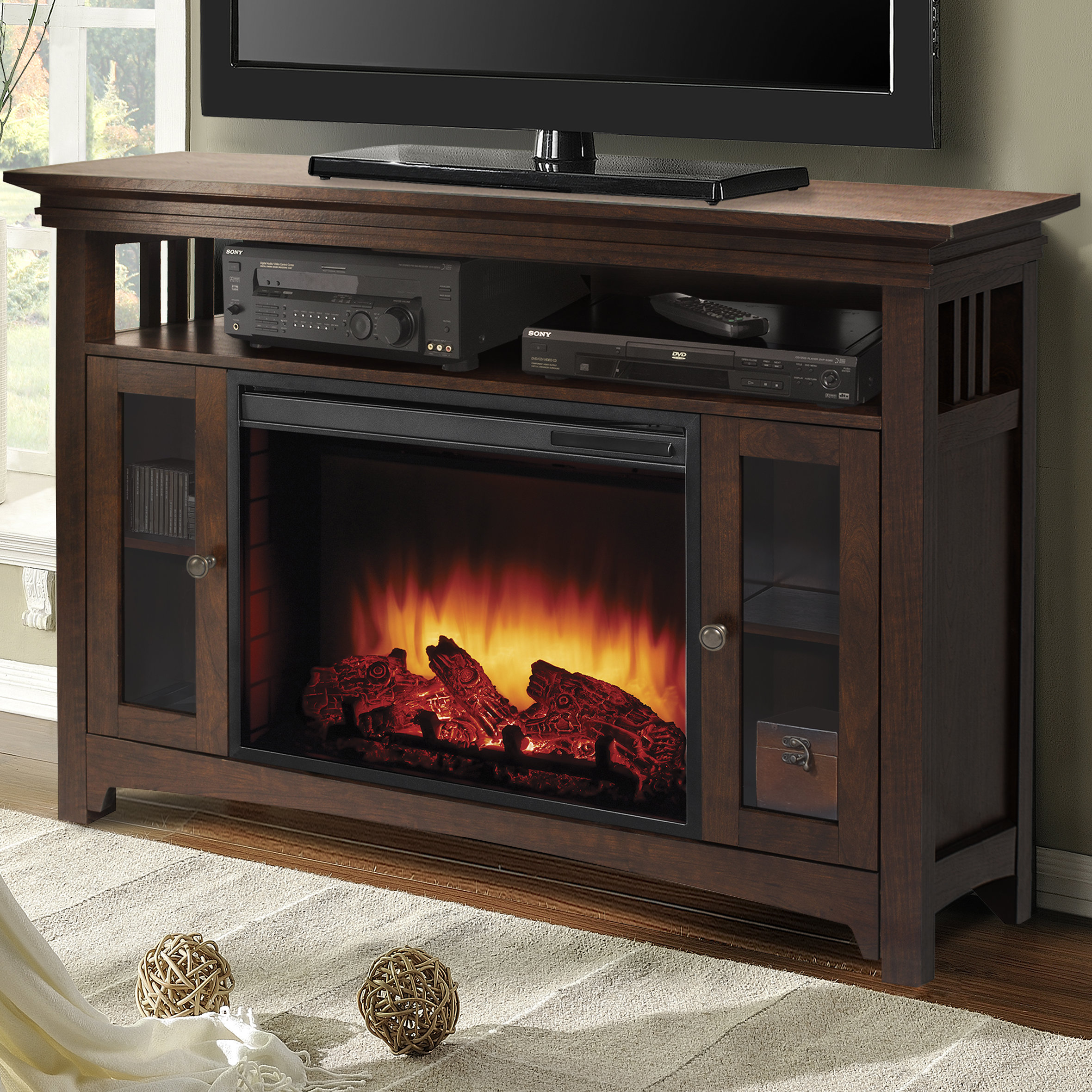 Muskoka Wyatt TV Stand for TVs up to 55" with Electric Fireplace Included & Reviews Wayfair